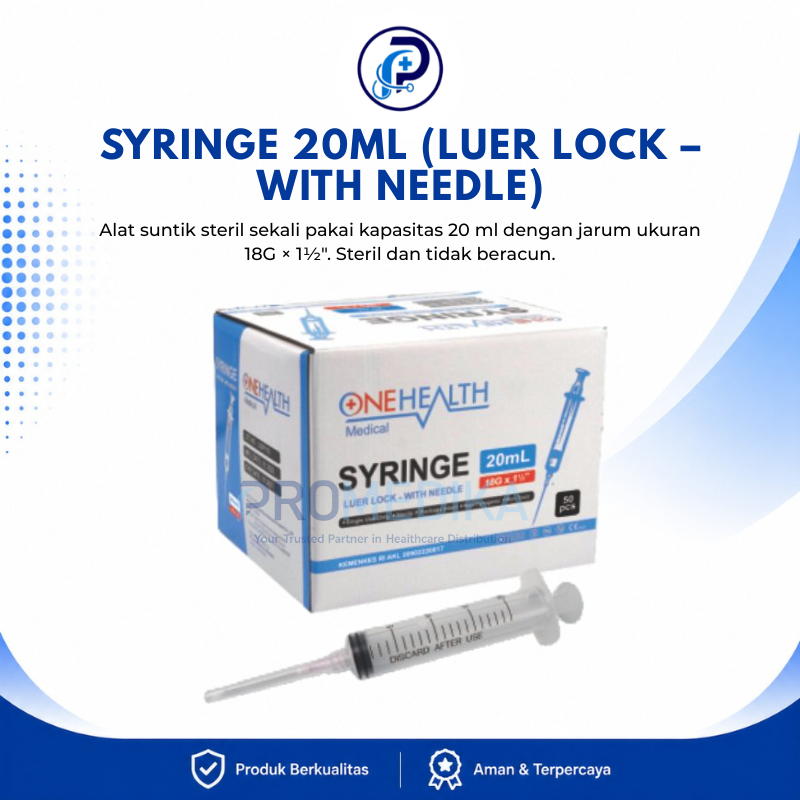 SYRINGE 20ML (LUER LOCK – WITH NEEDLE)