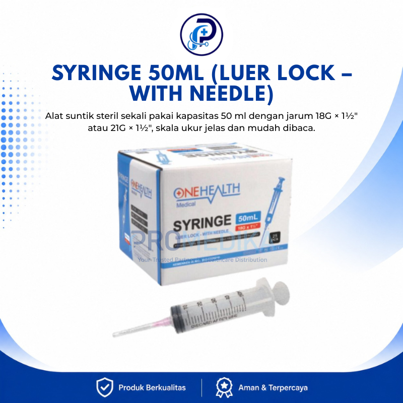 SYRINGE 50ML (LUER LOCK – WITH NEEDLE)